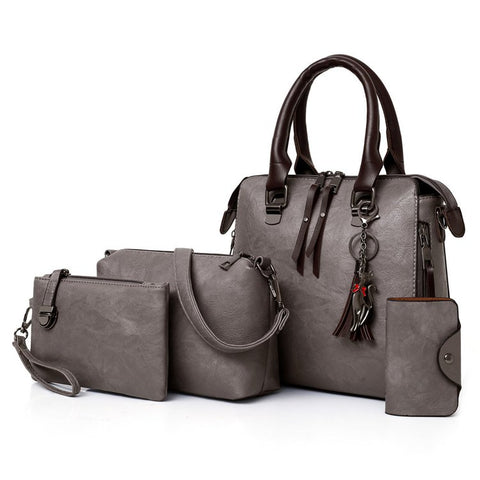 Luxe Escape Gray Tote Bag Set