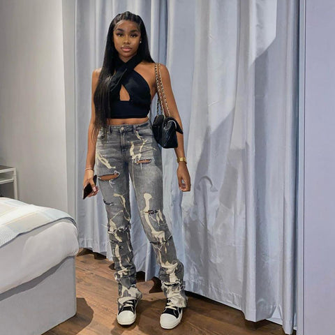 High Waist Streetwear Pencil Denim Pant