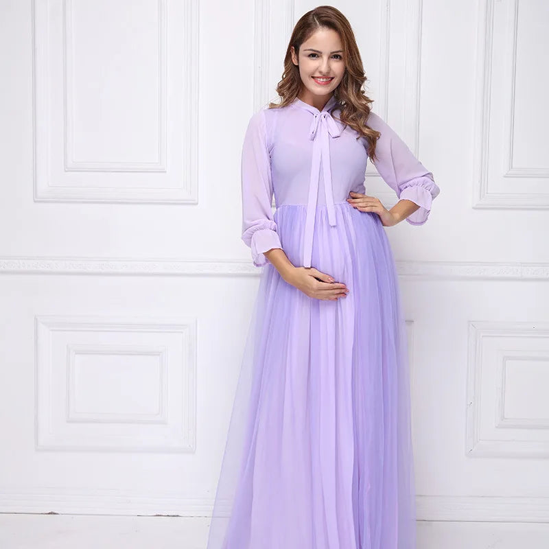 Soft Purple Victoria Maternity Maxi Dress