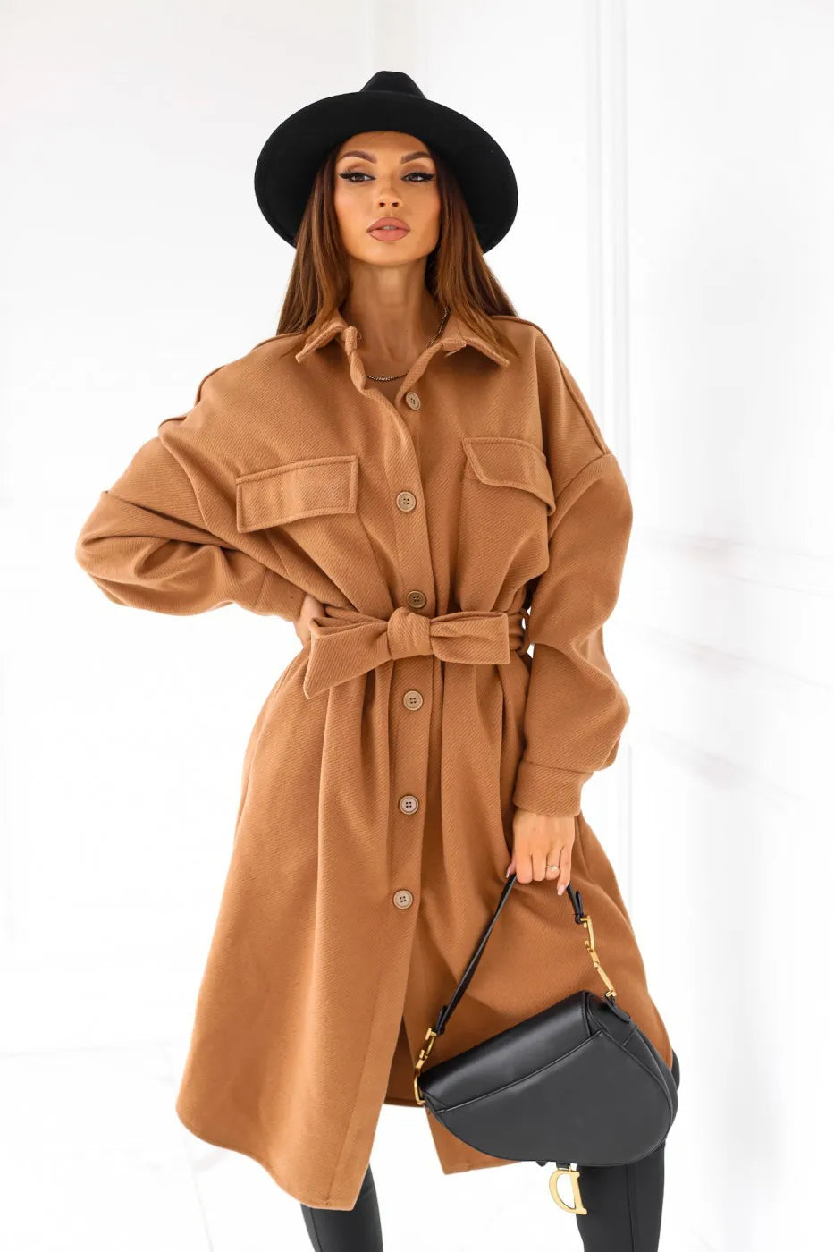 Trench Coats Lapel with Belt