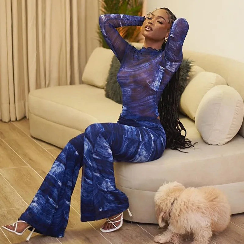 Perspective Mesh Top and Pant