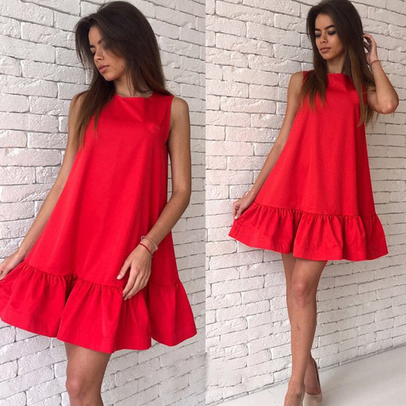 Alice Casual Mini A-Line Dress Red