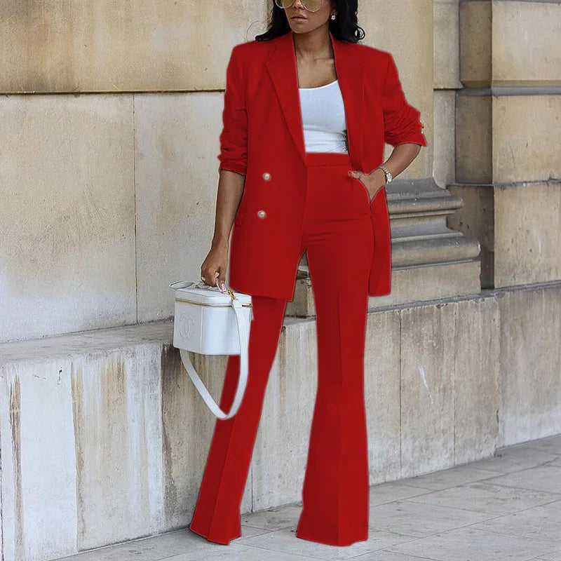 Corporate Chic Wide Leg Pants Set 