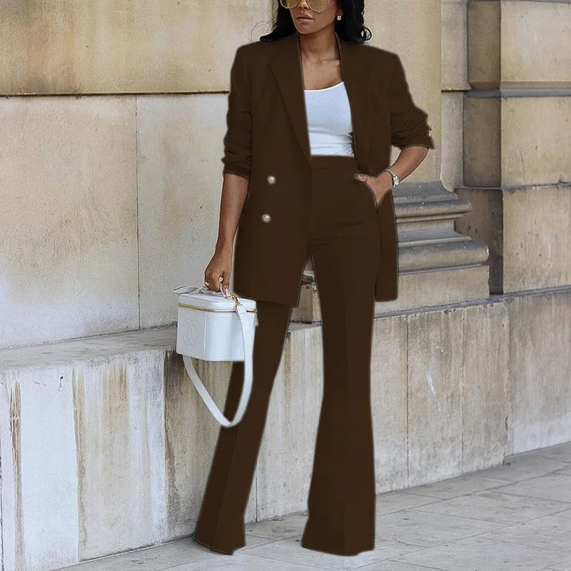 Corporate Chic Wide Leg Pants Set 