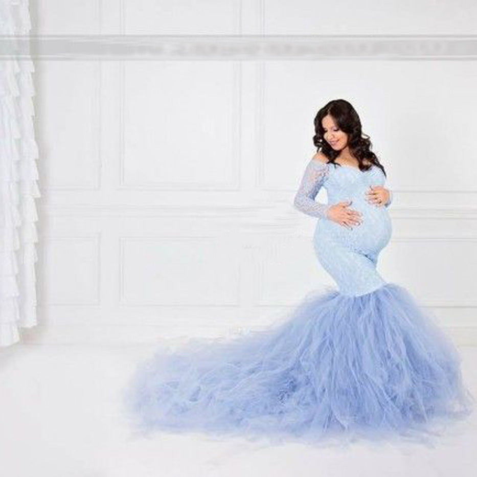 First Born Blue Maternity Dress