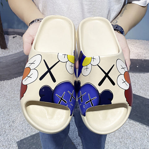 Cartoon print Customize Logo Foam Runner Slippers