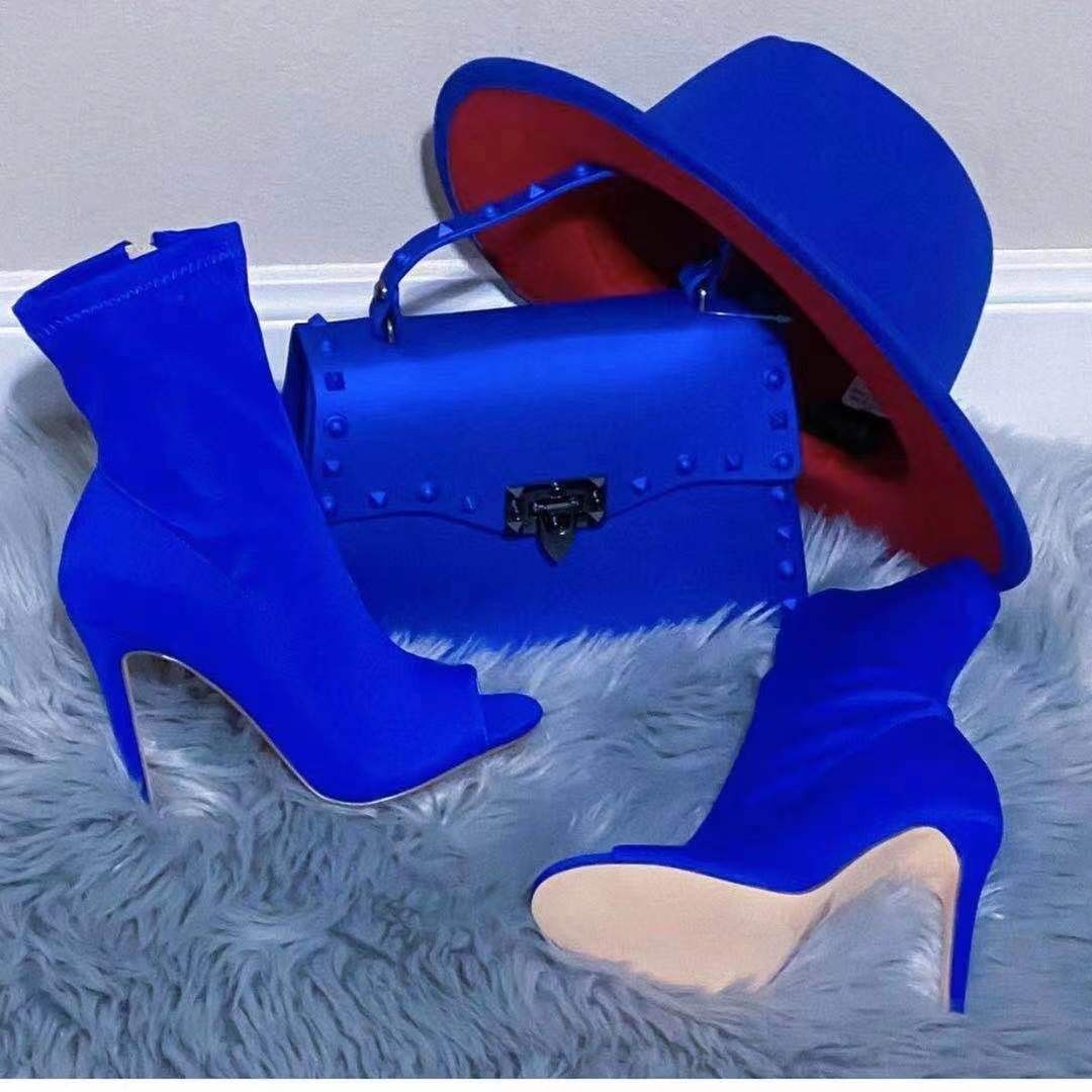Deep Blue  Chic Purse, Boots and Fedora When In Rome Set