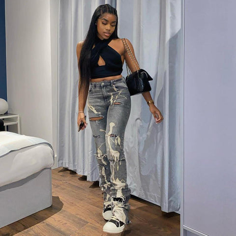High Waist Streetwear Pencil Denim Pant
