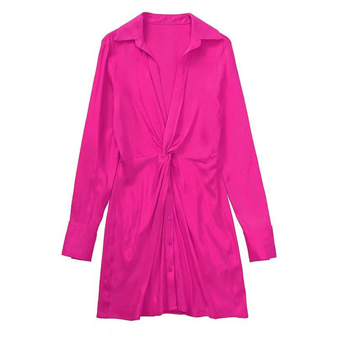 Coffee Date Casual Dress Rose Red