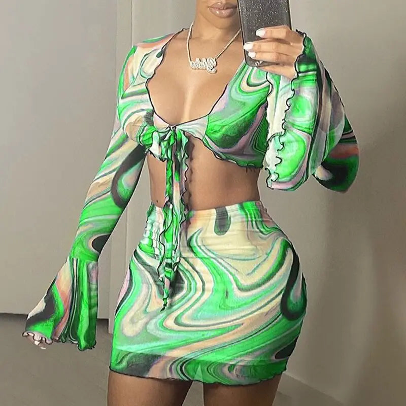 Summer Irregular Digital Print Casual Dress