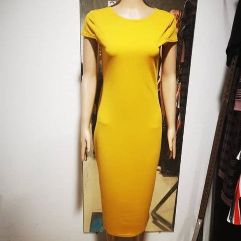 Floral Collection Office Dress Yellow