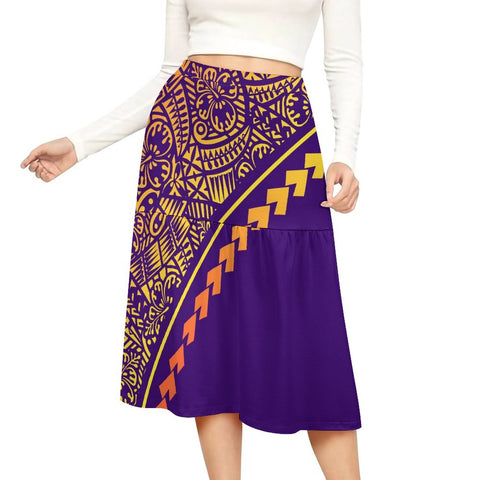 purple midi skirt for women