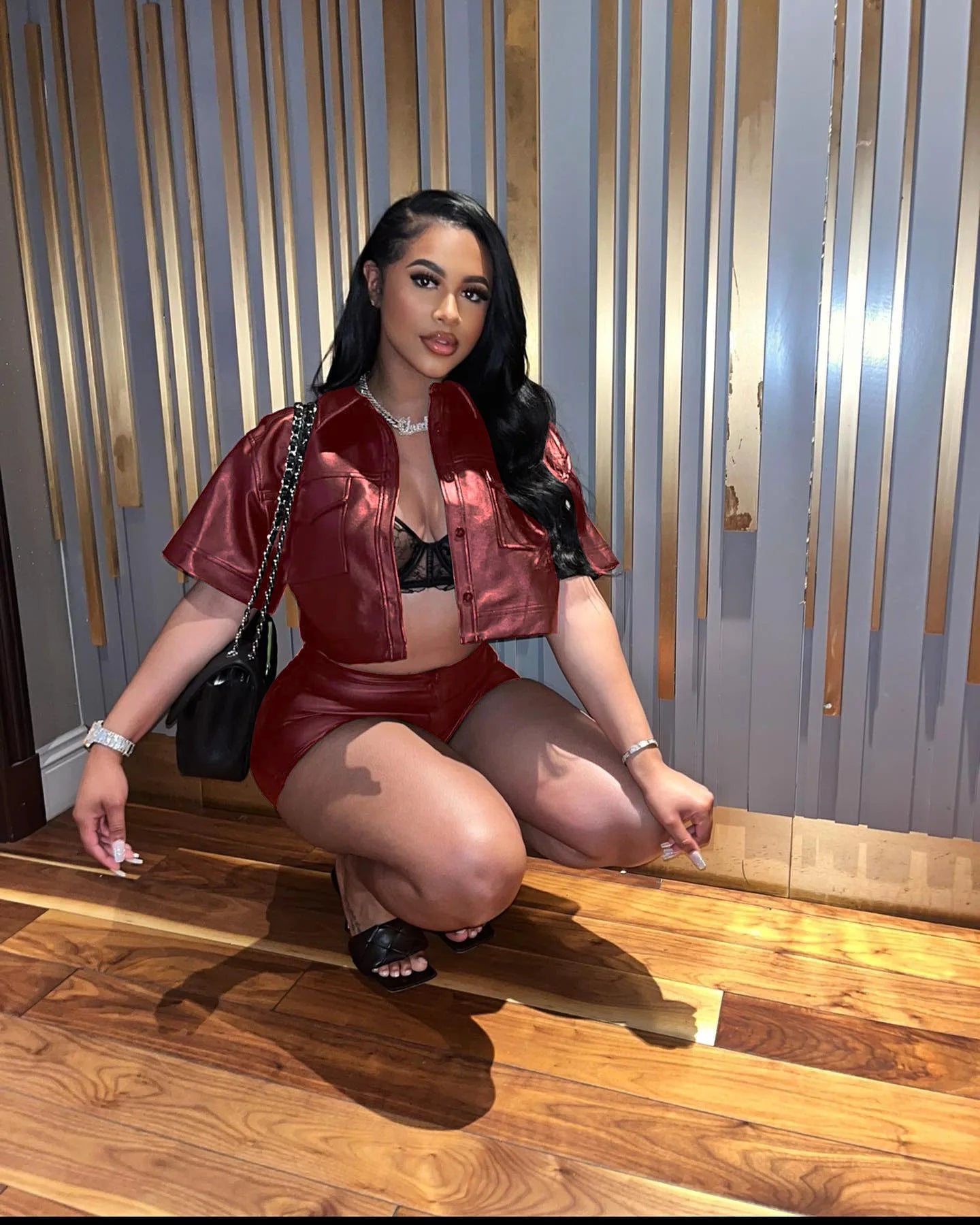  Couture Leather Shorts Sets 