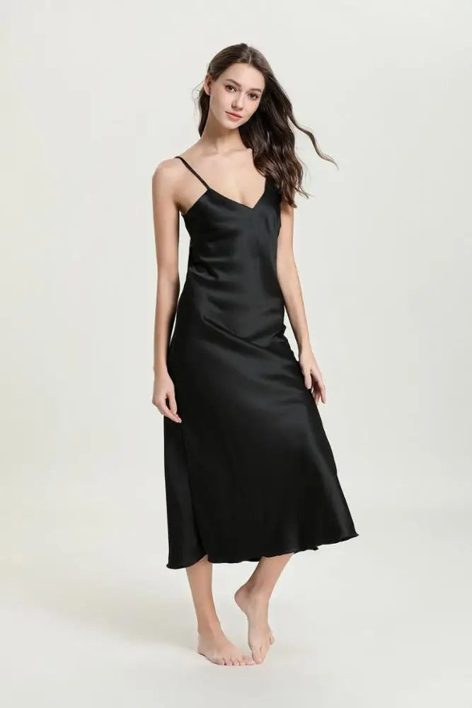 Satin Dreams Robe Set Black
