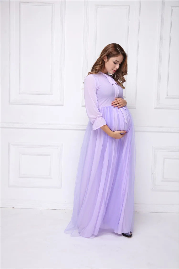 Soft Purple Victoria Maternity Maxi Dress