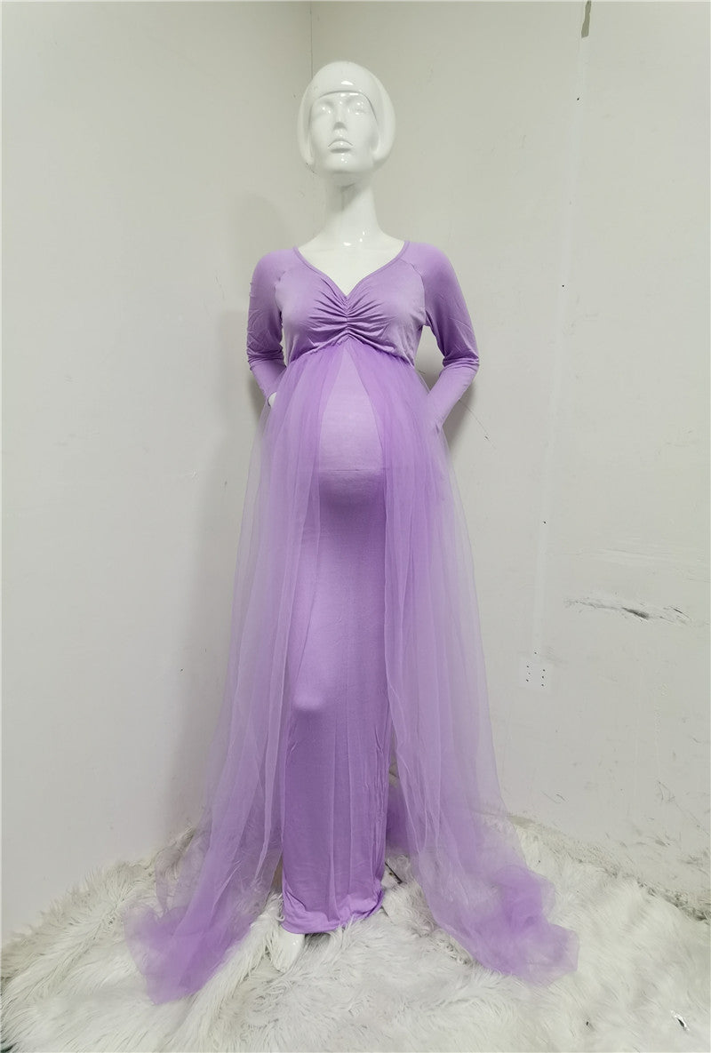 Lavender Maternity Vestidos Evening Maxi Dress 
