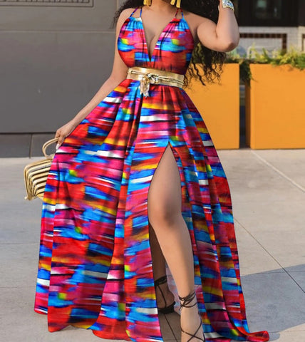 Red Bohemian Vacay Maxi Dress