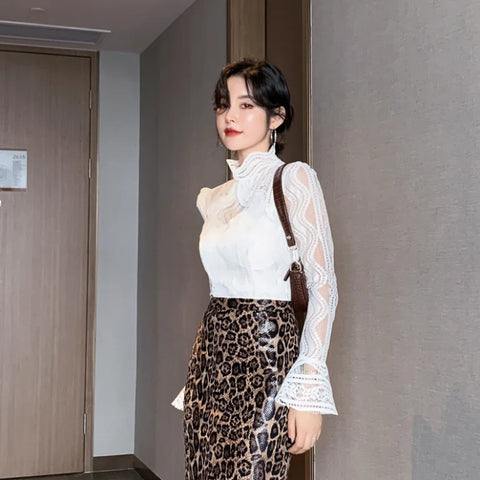 Sexy Transparent Lace Blouse for Women