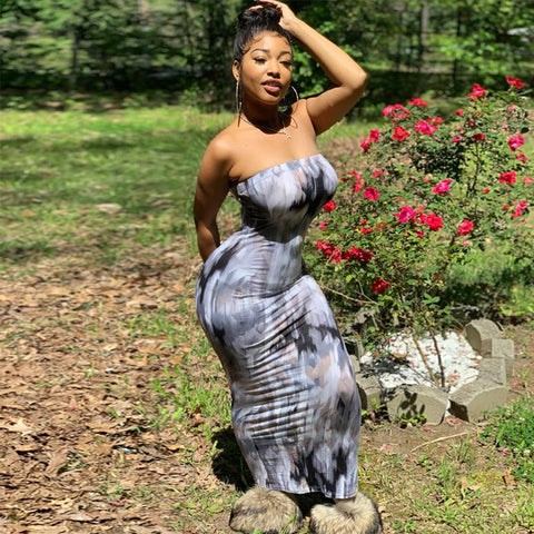 Sizzle & Style Tube Dress Gray
