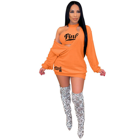 "Pink" Sweater Dress Orange 