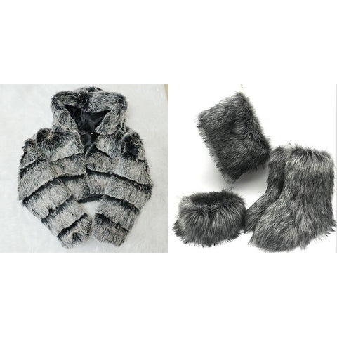 Fur/Bubble Jacket and Boots Set