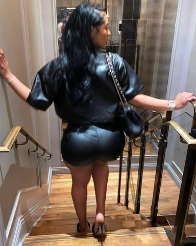  Couture Leather Shorts Sets 