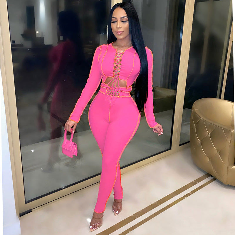 Pink overall for women