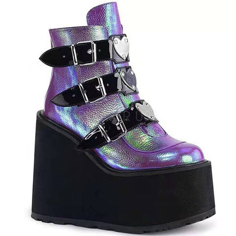 buckle platform boots