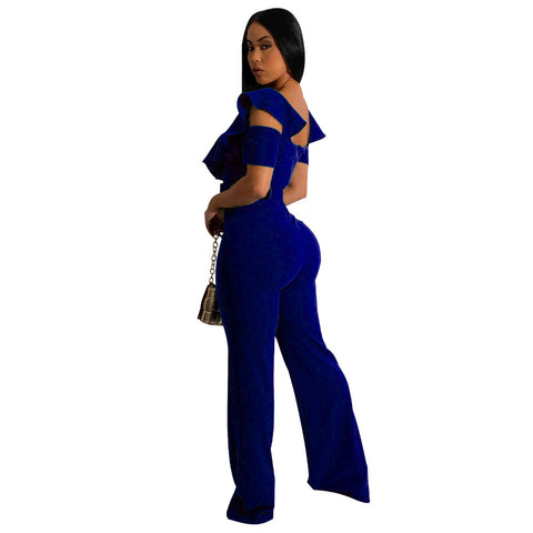 Casual Slim Fit Ruffle Jumpsuit 
