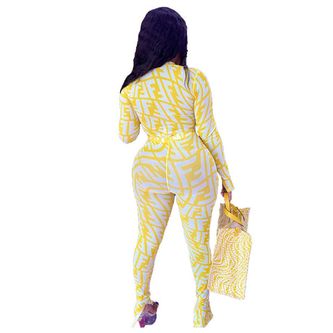 Yellow Tops & Workout Jogger Set 