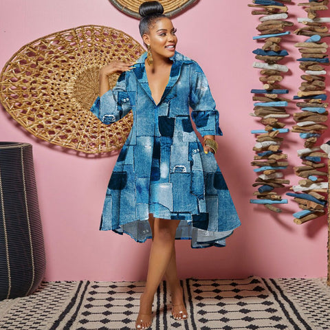 Uptown Girl Summer Dress Blue