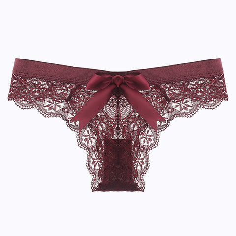 maroon sexy laced bikini panty 