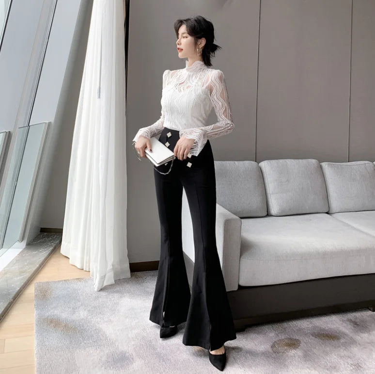 Sexy Transparent Lace Blouse for Women