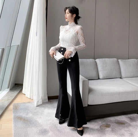 Sexy Transparent Lace Blouse for Women