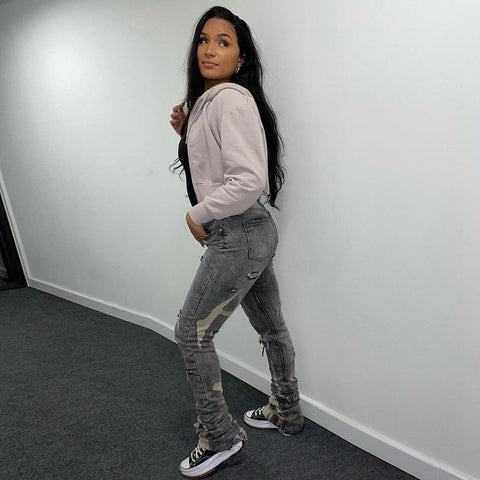 High Waist Streetwear Pencil Denim Pant