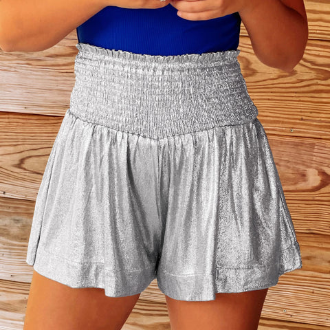 Silver Sparkly Shorts