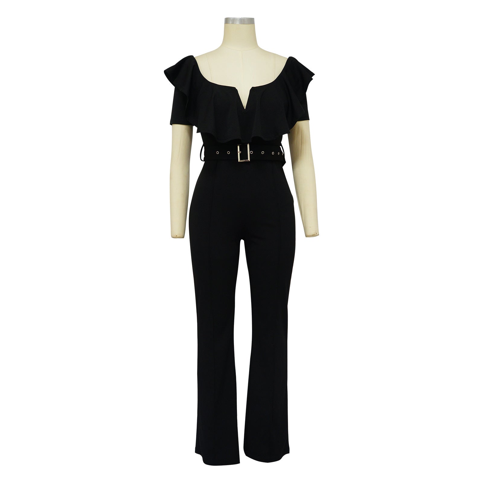 Casual Slim Fit Ruffle Jumpsuit 