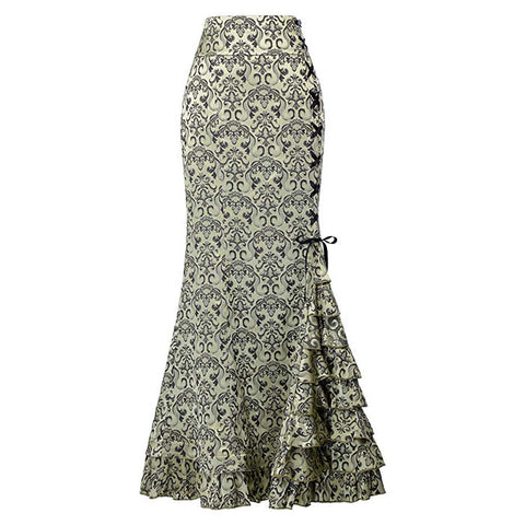 Women Vintage Victorian Ruffled Skirt