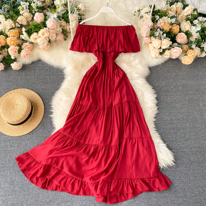 Red Off-Shoulder Mama Cita Maxi Dress