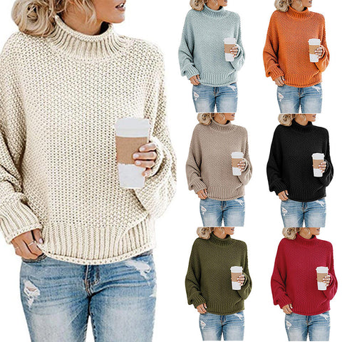  Women's Knitted Thick Thread Sweater