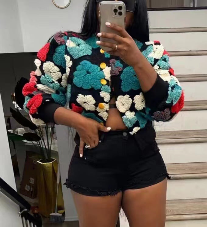 crop top crew neck sweater