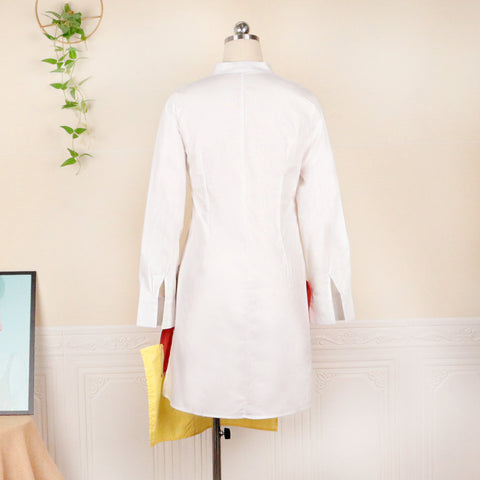 Irregular Casual Dress White