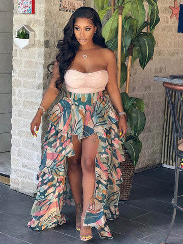 floral maxi skirt for women