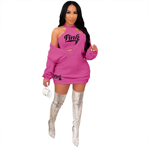 "Pink" Sweater Dress Fuchsia