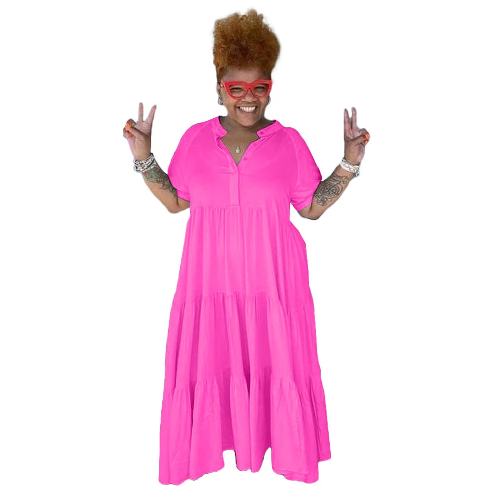 Pink Pamela Plus Size Summer Casual Dress