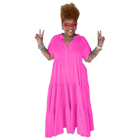 Pink Pamela Plus Size Summer Casual Dress