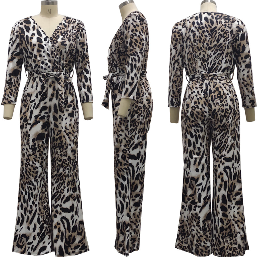 sexy leopard printed jumpsuit for women