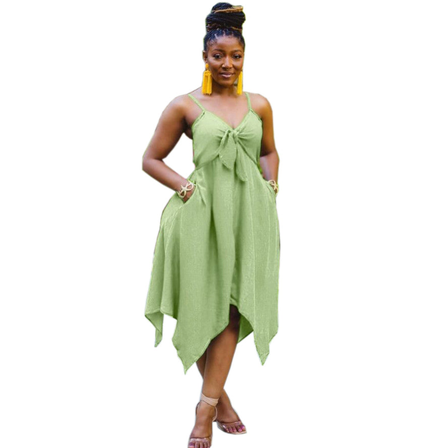 Mint Asymmetric Hemline Plus Size Dresses