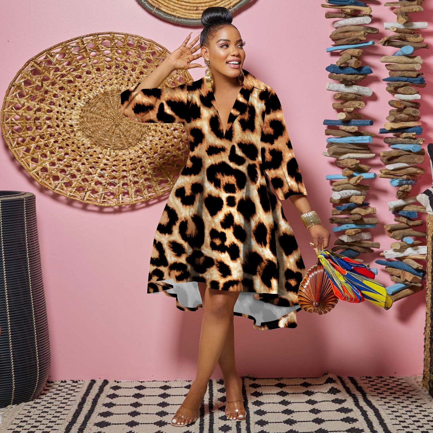 Uptown Girl Summer Dress Leopard print