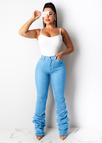 Streetwear Ladies Mid-Rise Tight Jeans